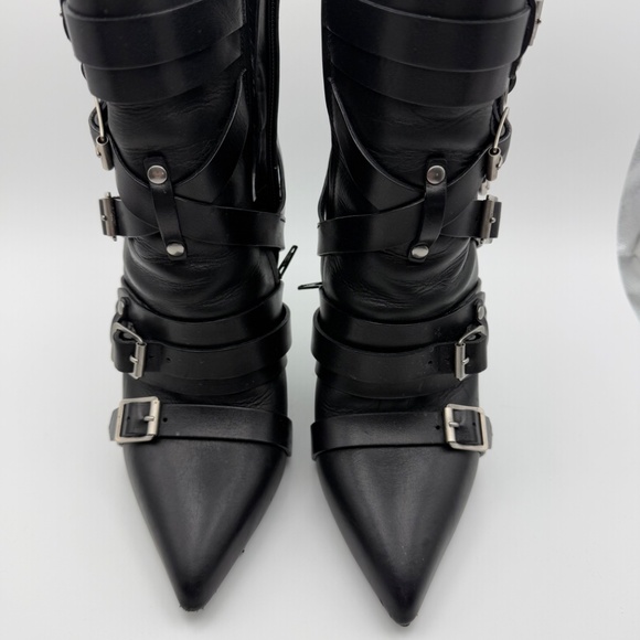 INSANE YSL MOTO BUCKLED STRAPPY ANKLE BOOTIES SIZE 40.5 - Picture 4 of 10
